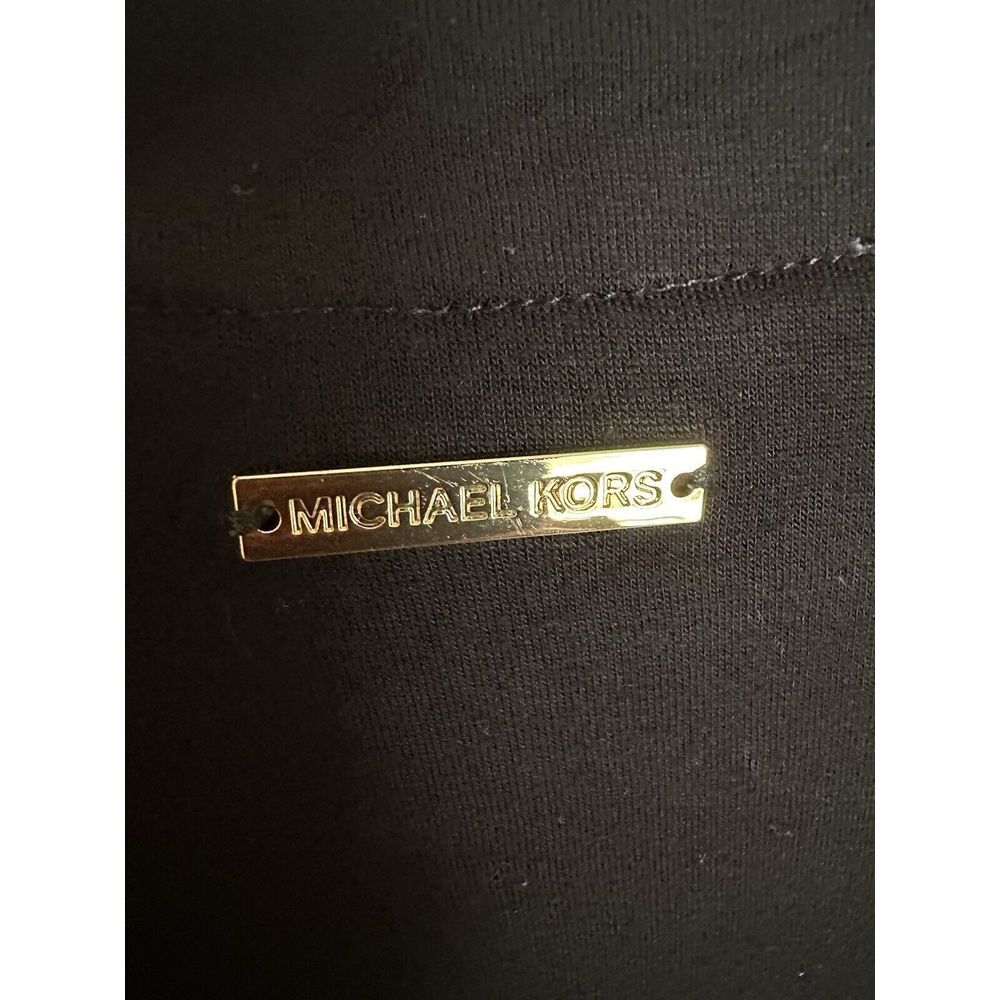 MICHAEL Michael‎ Kors Women's Black Top Blouse Gold Grommet Logo Sz Large - Picture 13 of 13